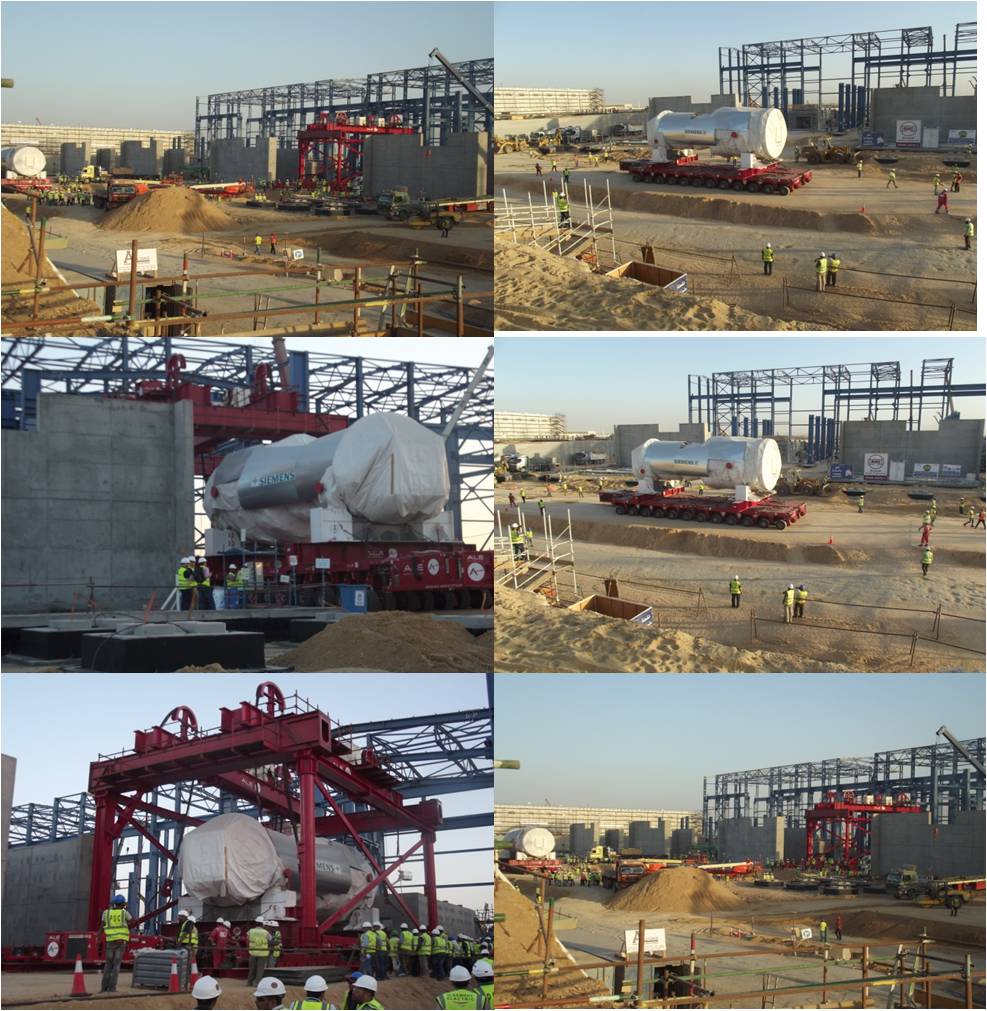 وصول التربينة الغازية الاولى الى مكان استقرارها......