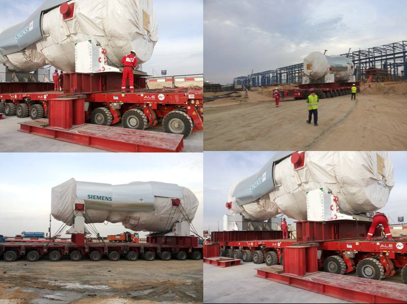 وصول عدد 2 تربينة غازية الى موقع محطة بني سويف ...