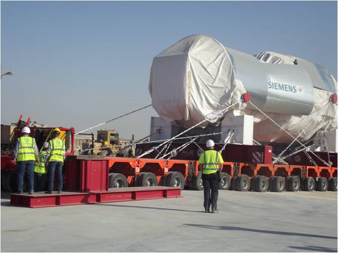 وصول التربينة الخامسة لموقع محطة بنى سويف.....